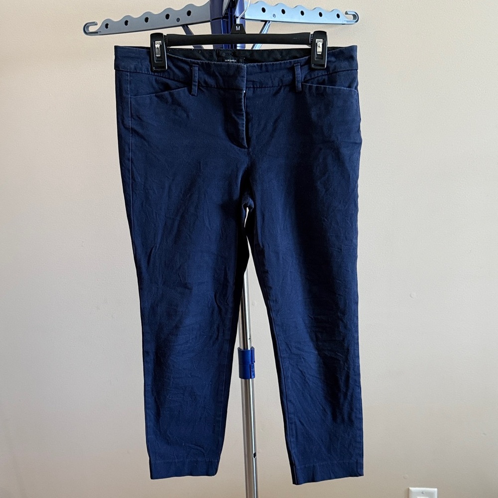 Navy Blue Cropped Dress Pants